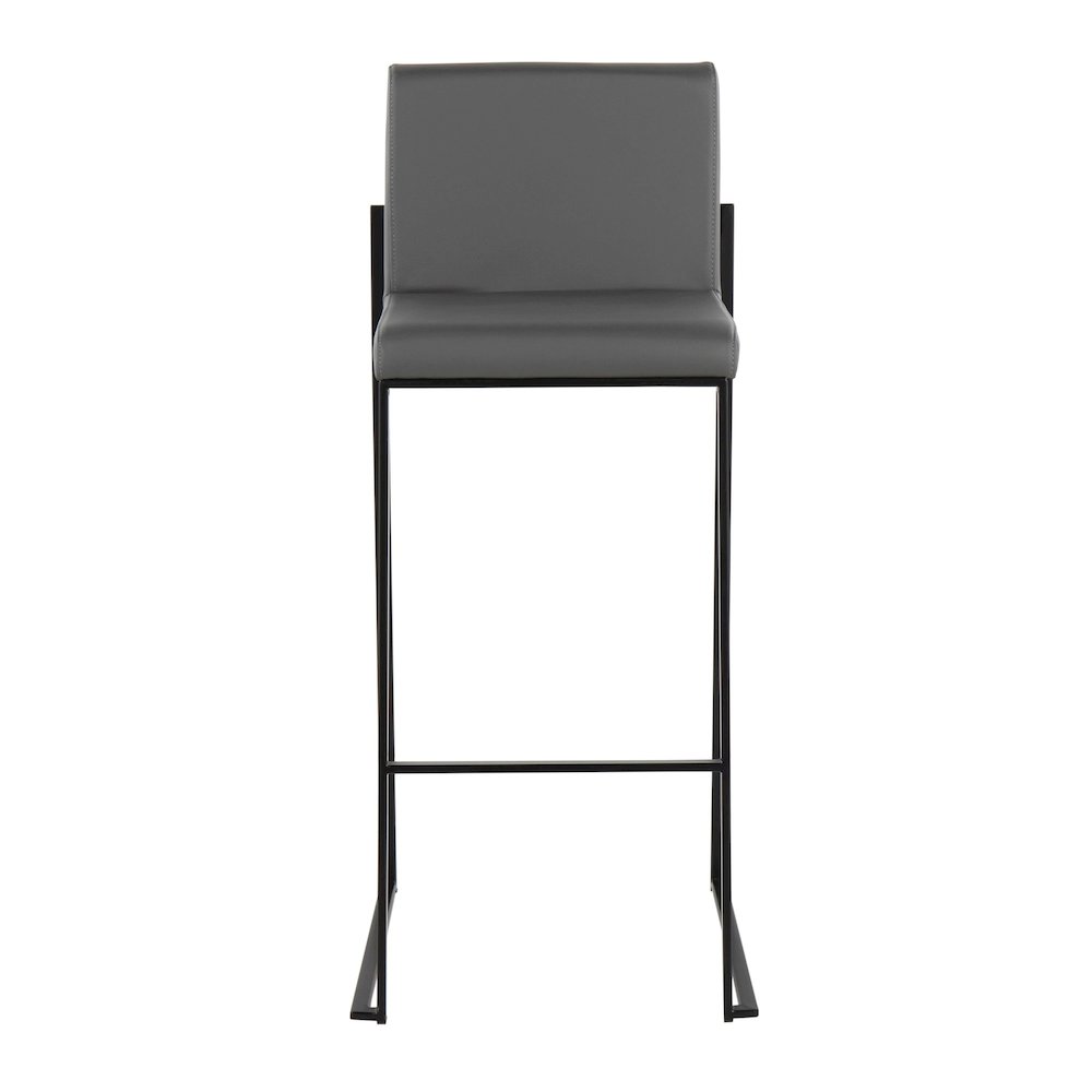 Fuji High Back 30" Fixed-Height Barstool - Set of 3 in Black Steel. Picture 6