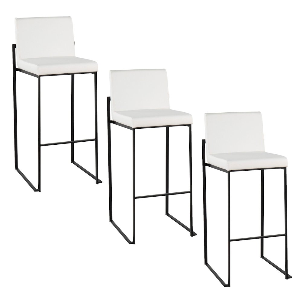 Fuji High Back 30" Fixed-Height Barstool - Set of 3. Picture 1