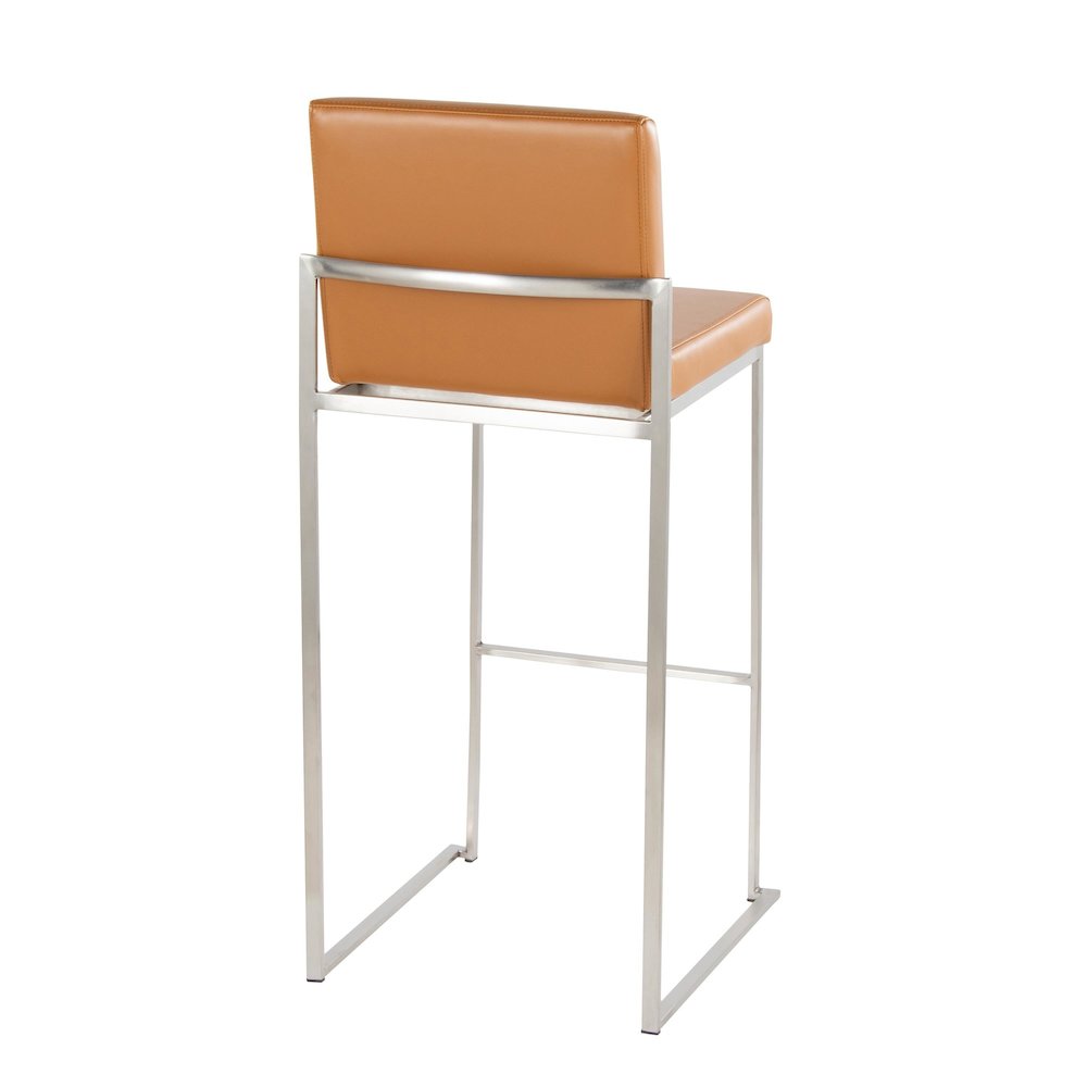 Fuji High Back 30" Fixed-Height Barstool - Set of 2. Picture 3