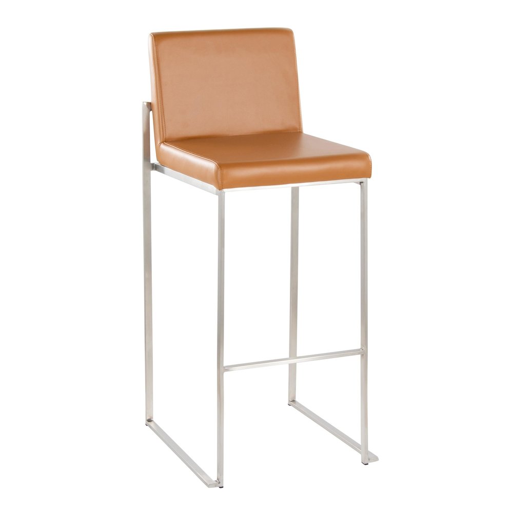 Fuji High Back 30" Fixed-Height Barstool - Set of 2. Picture 1