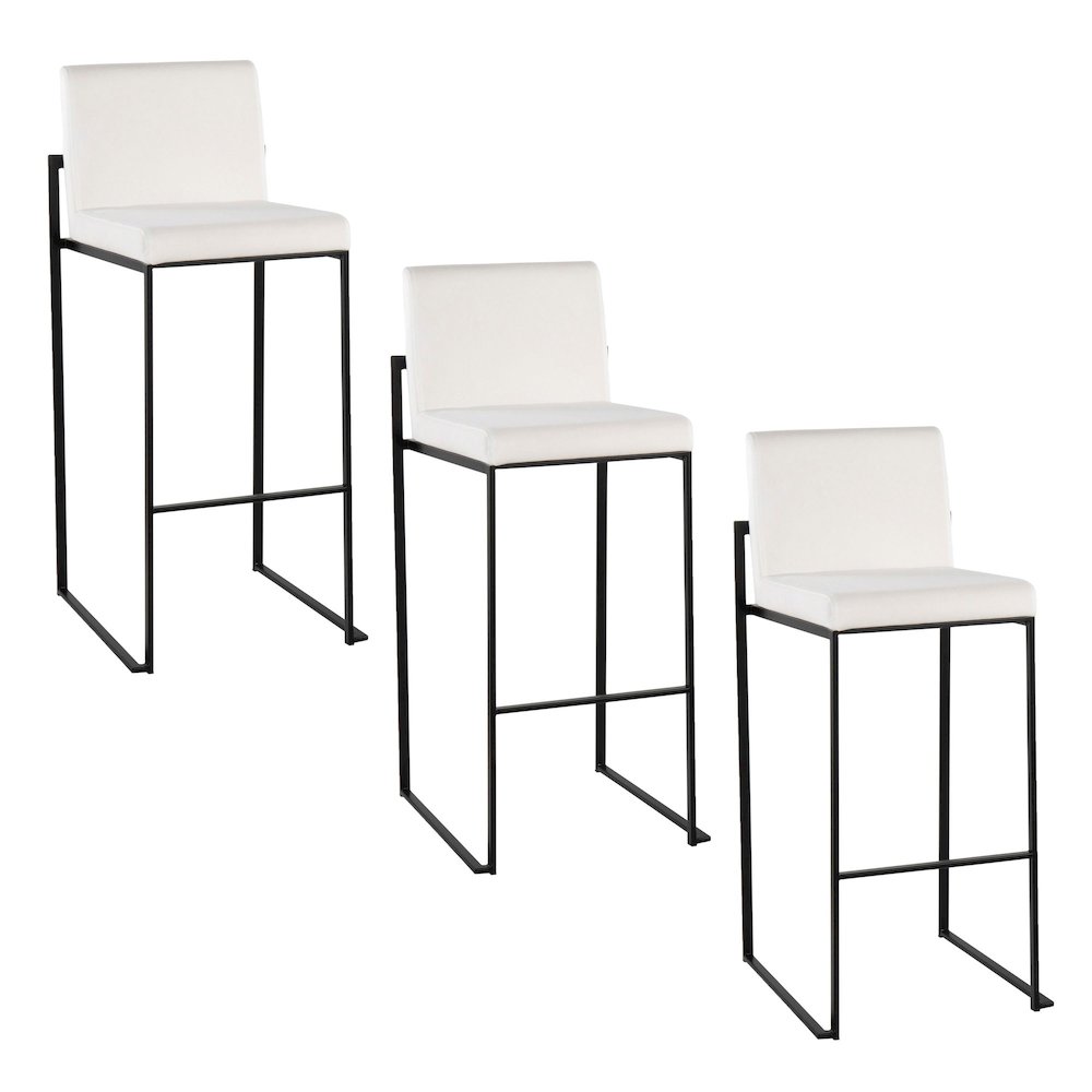 Fuji High Back 30" Fixed-Height Barstool - Set of 3. Picture 1