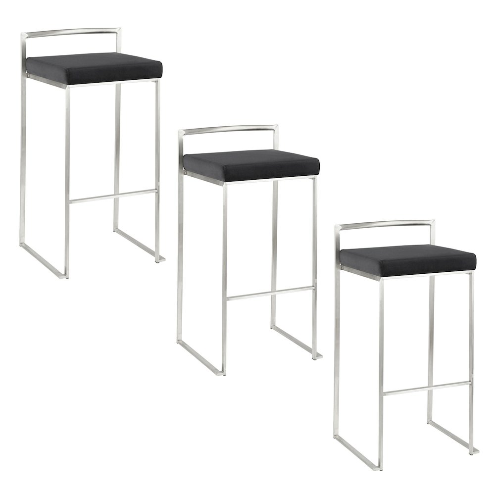 Fuji Stacker 30" Fixed-Height Barstool - Set of 3. Picture 1