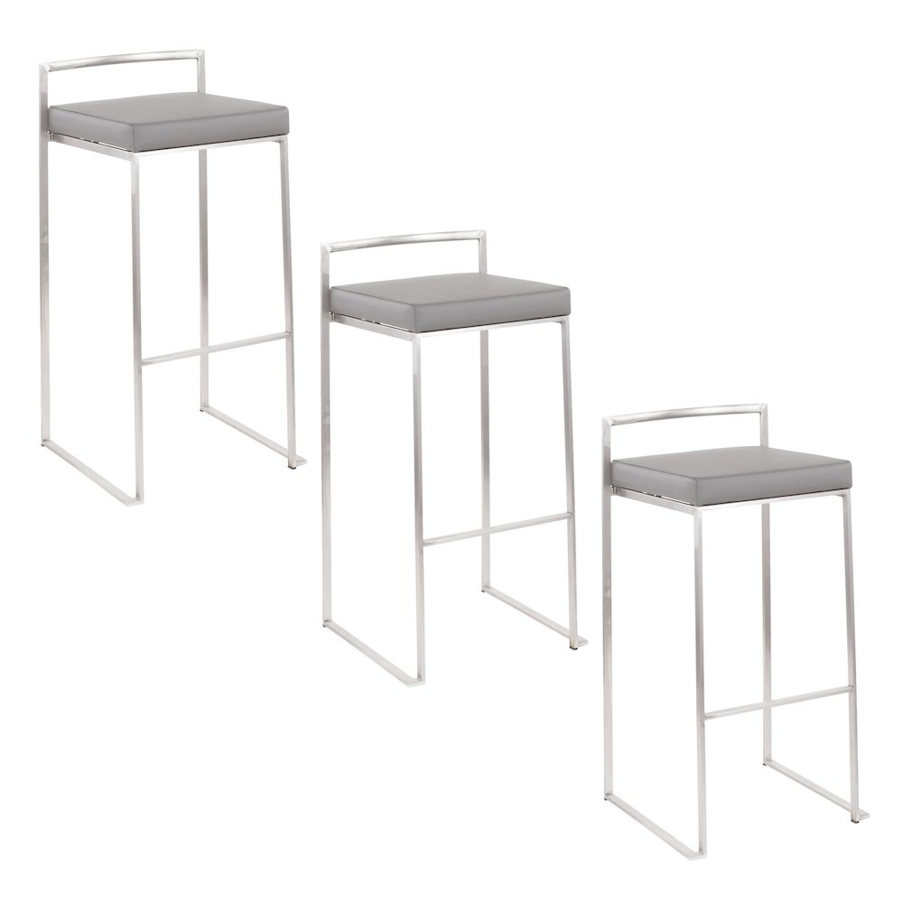 Fuji Stacker 30" Fixed-Height Barstool - Set of 3. Picture 1