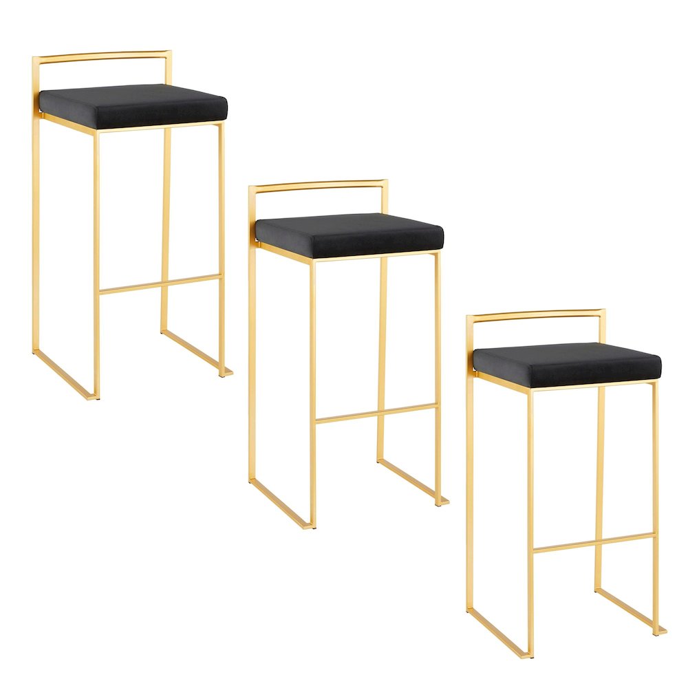 Fuji Stacker 30" Fixed-Height Barstool - Set of 3. Picture 1