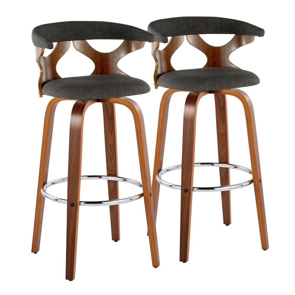Grey Gardenia 30" Fixed-Height Barstool - Set of 2. Picture 1