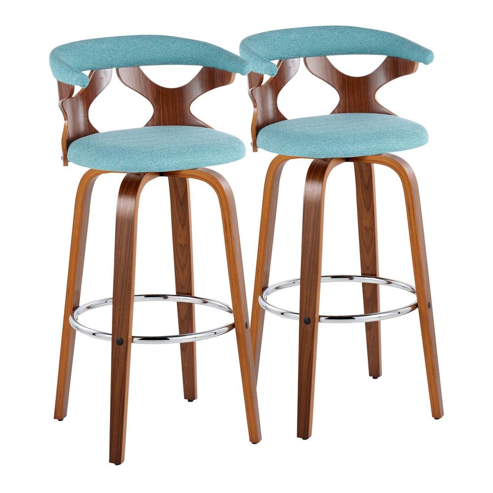 Silver Gardenia 30" Fixed-Height Barstool - Set of 2. Picture 1