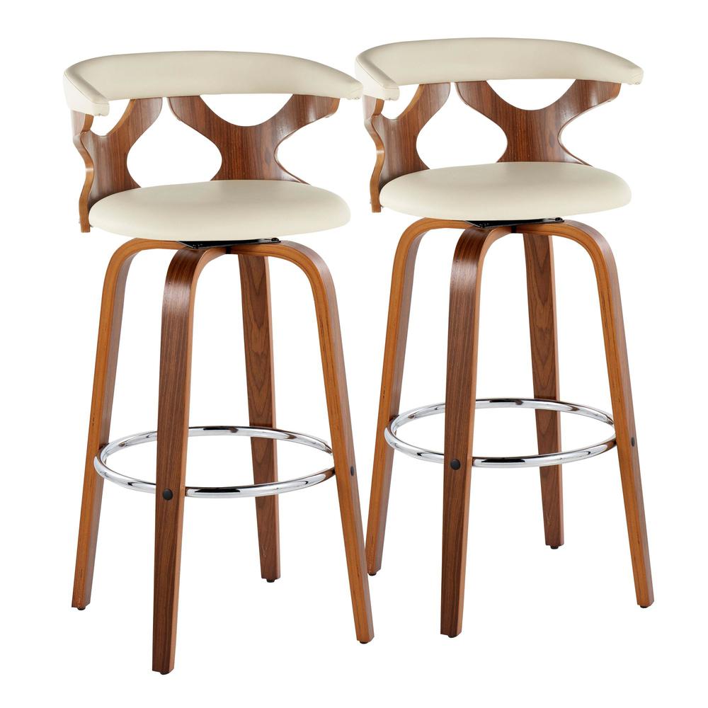 Brown Gardenia 30" Fixed-Height Barstool - Set of 2. Picture 1