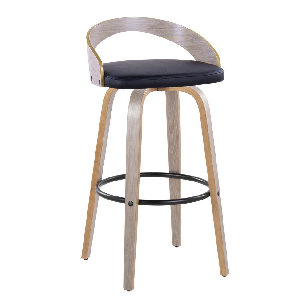 Grey Grotto 30" Fixed-Height Barstool - Set of 2. Picture 2