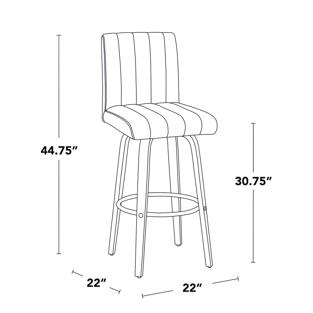 Hank 30" Fixed-Height Barstool - Set of  2. Picture 9