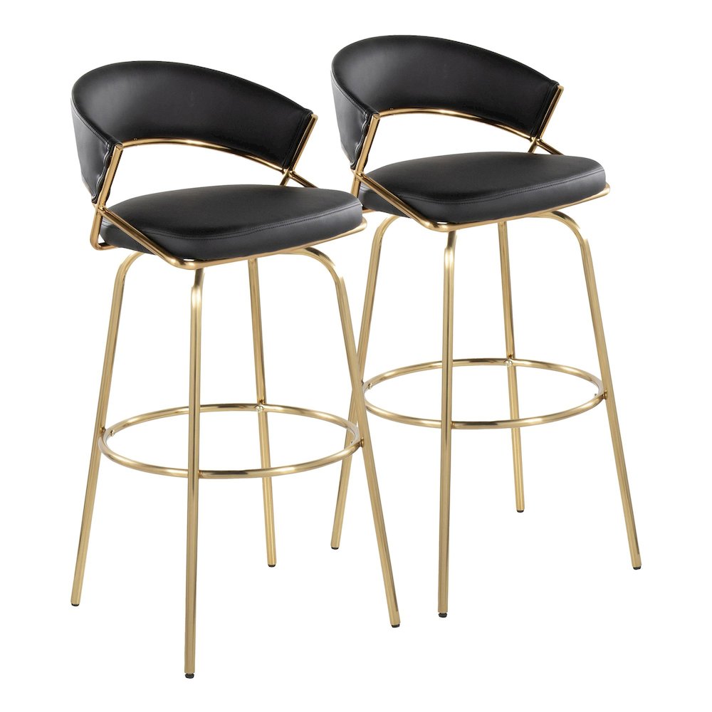 Jie 30" Fixed-Height Barstool - Set of 2. Picture 1