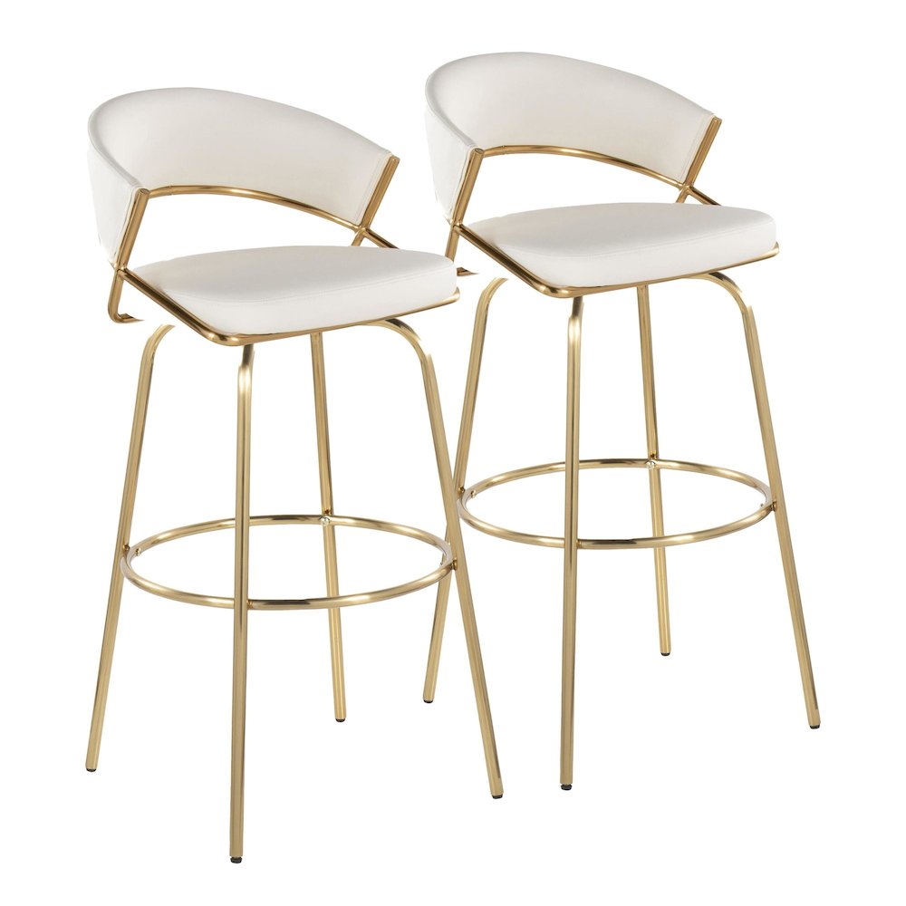 Jie 30" Fixed-Height Barstool - Set of 2. Picture 1