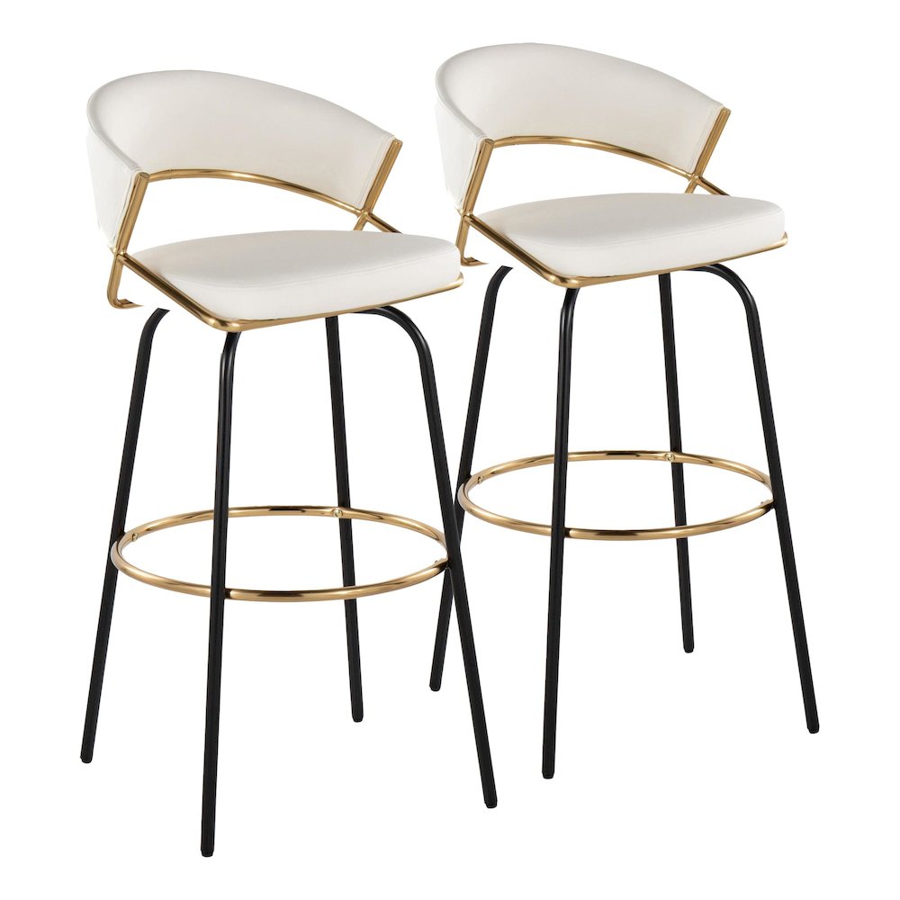 Jie 30" Fixed-Height Barstool - Set of 2. Picture 1