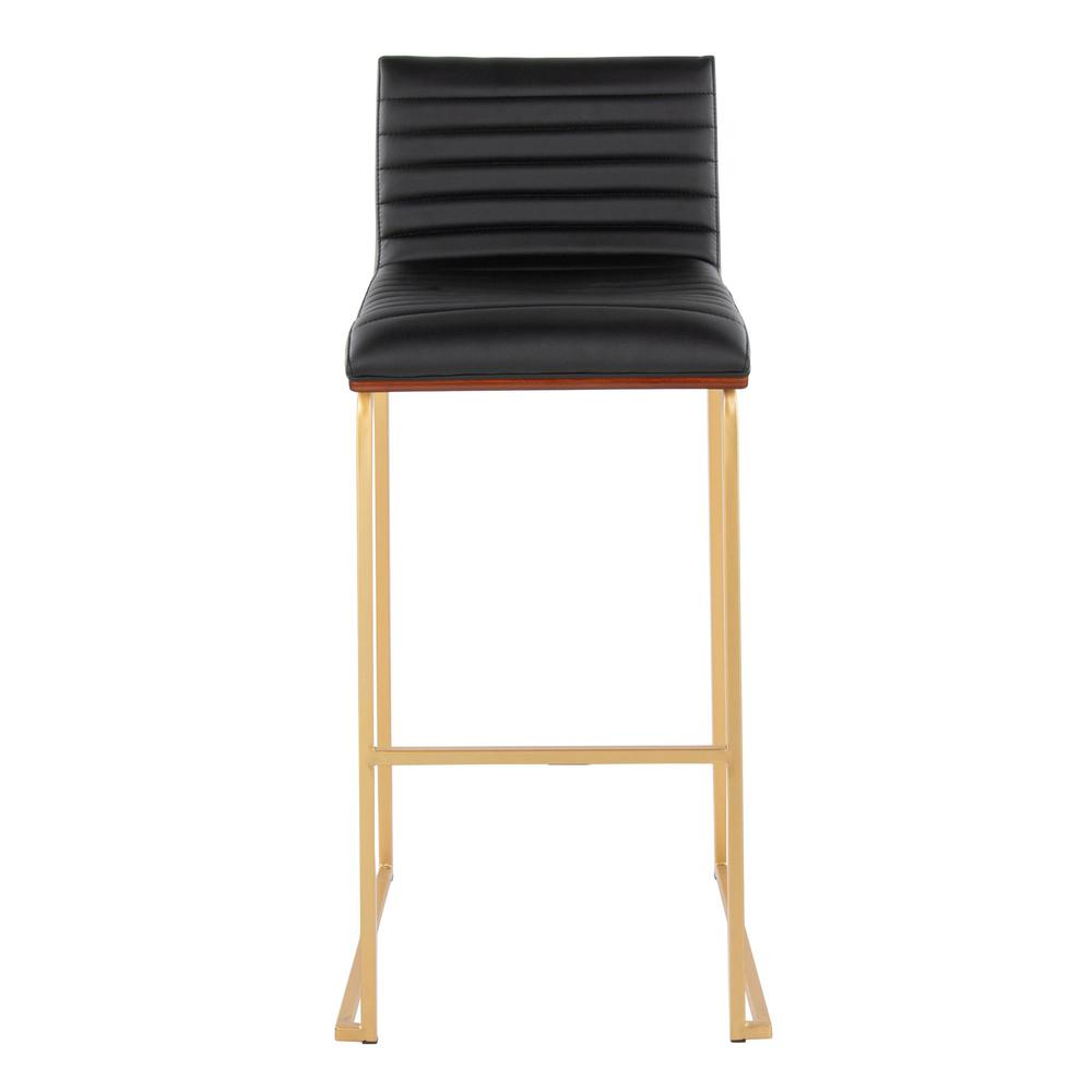 Gold Mason Mara 30" Fixed-Height Barstool - Set of 2. Picture 6