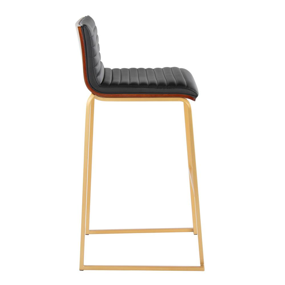 Gold Mason Mara 30" Fixed-Height Barstool - Set of 2. Picture 3