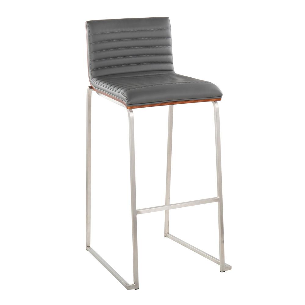 Grey Mason Mara 30" Fixed-Height Barstool - Set of 2. Picture 2