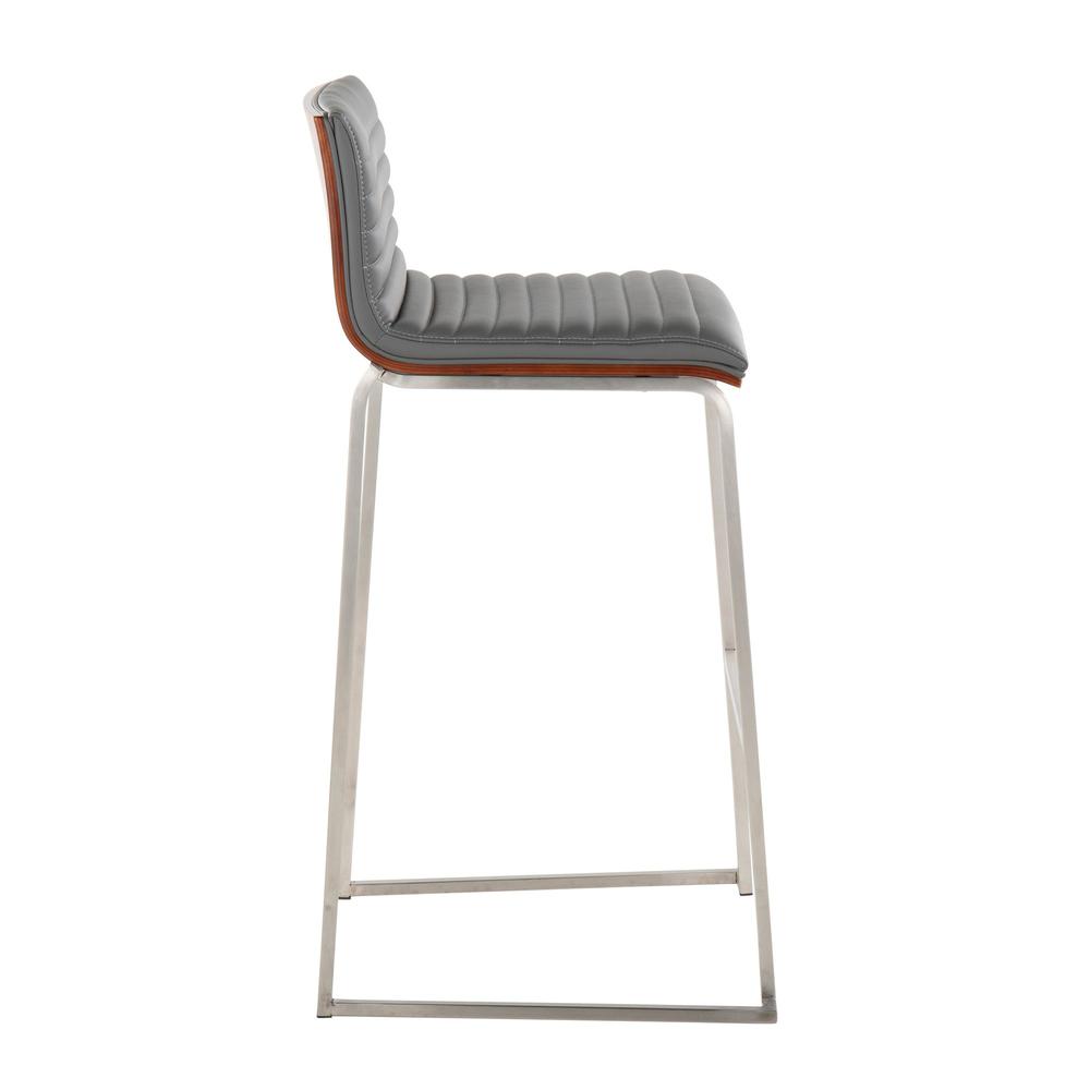 Grey Mason Mara 30" Fixed-Height Barstool - Set of 2. Picture 3