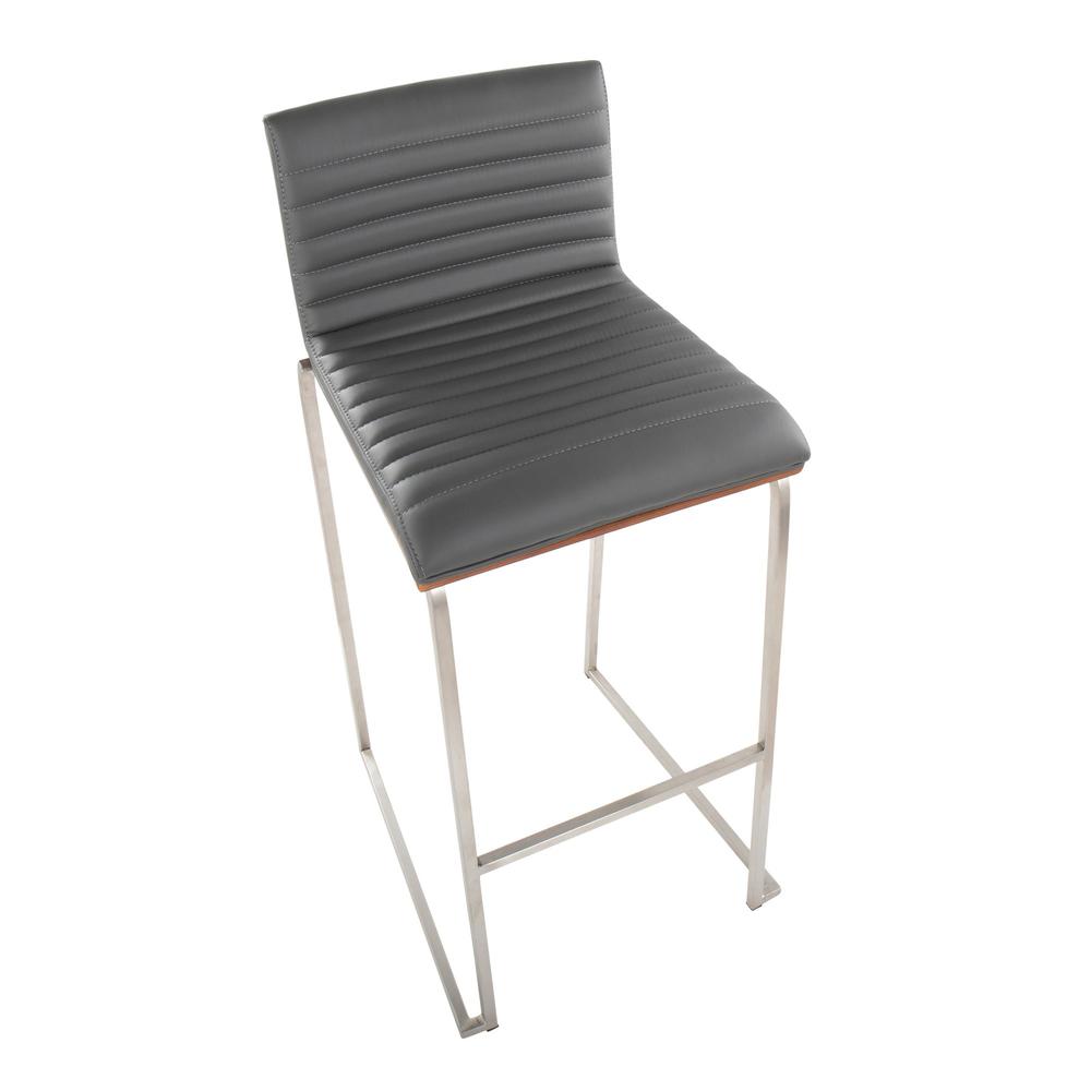 Grey Mason Mara 30" Fixed-Height Barstool - Set of 2. Picture 7