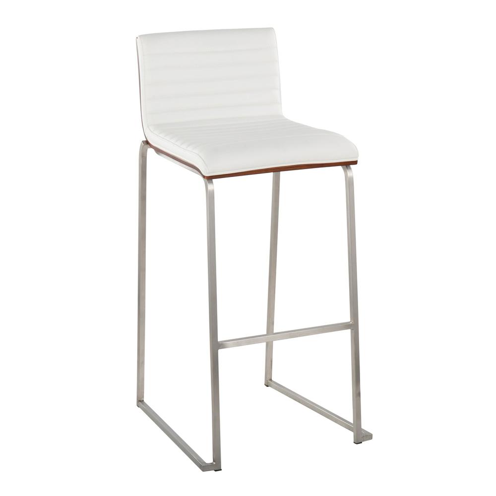 White Mason Mara 30" Fixed-Height Barstool - Set of 2. Picture 2