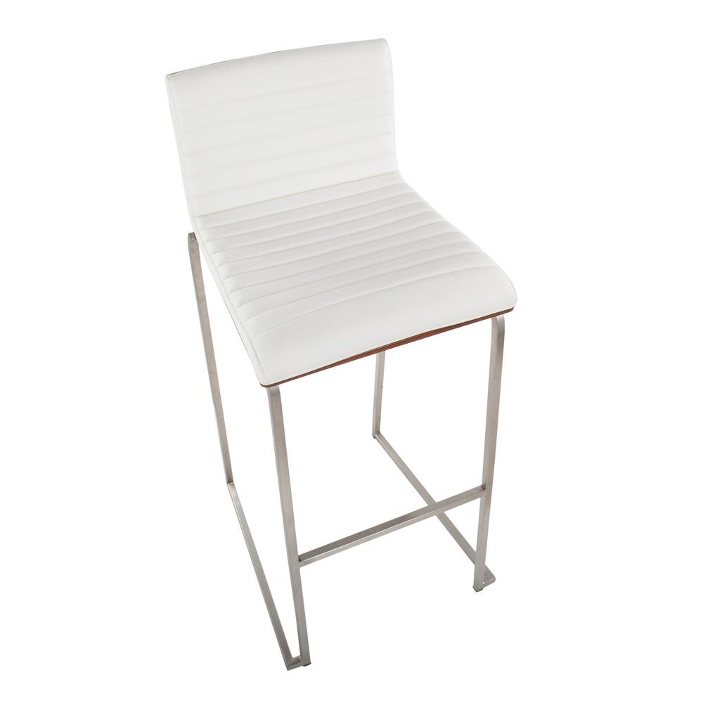 White Mason Mara 30" Fixed-Height Barstool - Set of 2. Picture 7