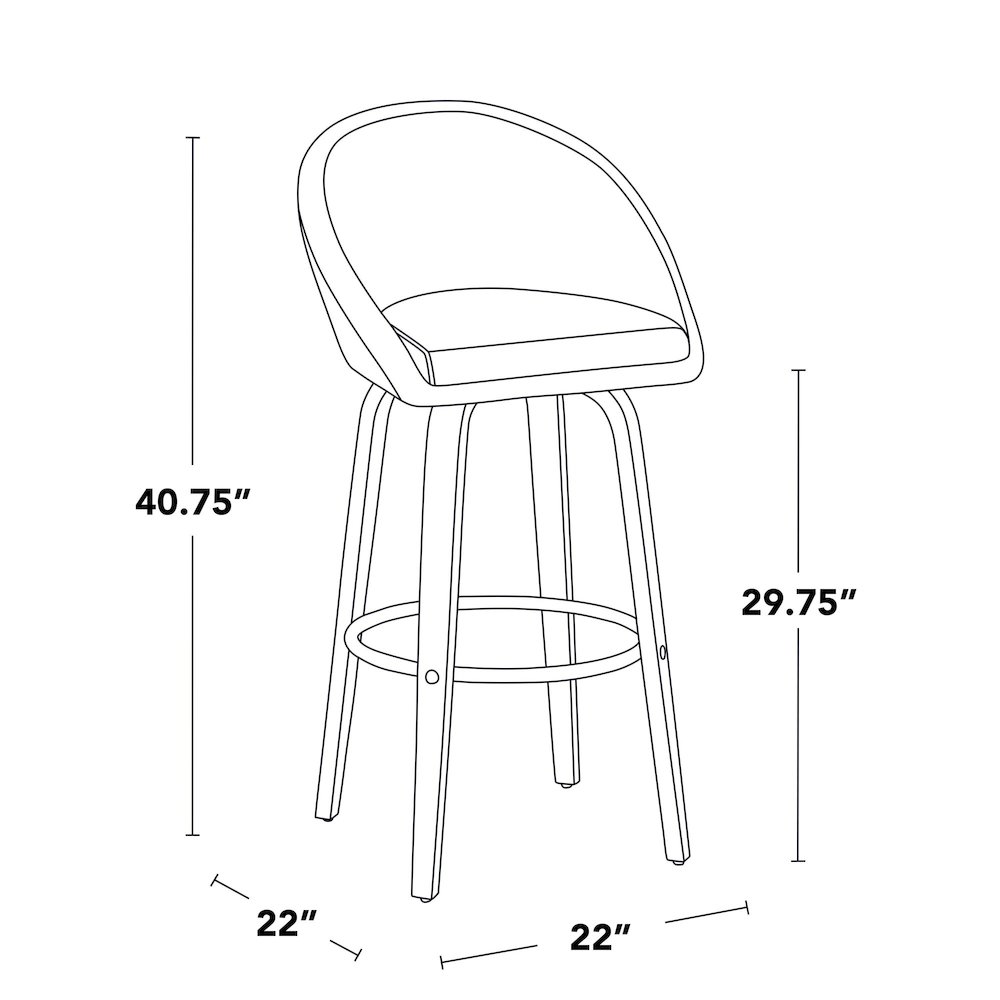 Matisse Highback 30" Fixed-Height Barstool - Set of 2. Picture 9