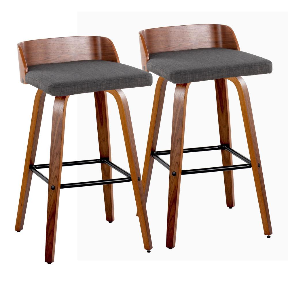 Grey Maya 30" Fixed-Height Barstool - Set of 2. Picture 1