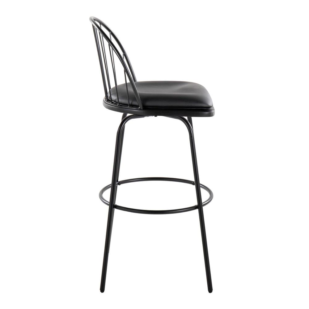 Black Riley Claire 30" Fixed-Height Barstool - Set of 2. Picture 3