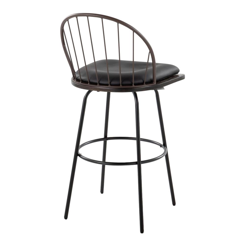 Brown Riley Claire 30" Fixed-Height Barstool - Set of 2. Picture 4
