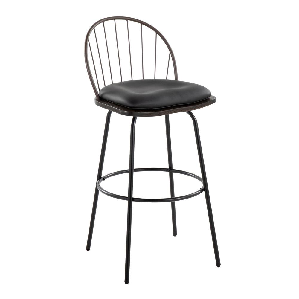 Brown Riley Claire 30" Fixed-Height Barstool - Set of 2. Picture 2