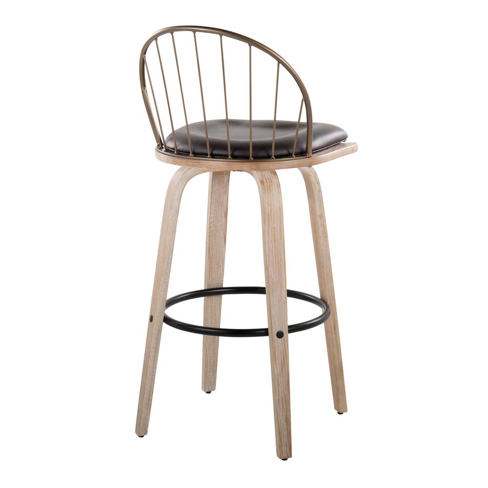 Brown Riley 30" Fixed-Height Barstool - Set of 2. Picture 5