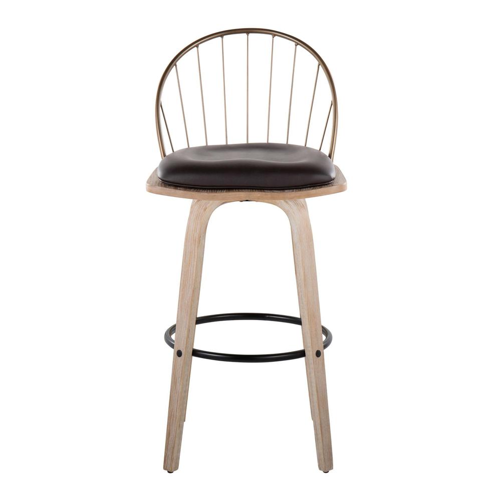 Brown Riley 30" Fixed-Height Barstool - Set of 2. Picture 7