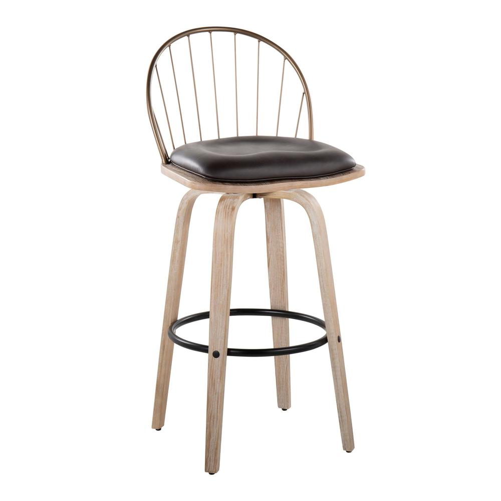 Brown Riley 30" Fixed-Height Barstool - Set of 2. Picture 3