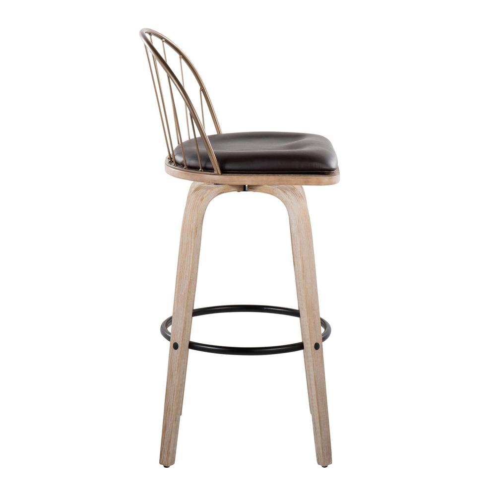 Brown Riley 30" Fixed-Height Barstool - Set of 2. Picture 4