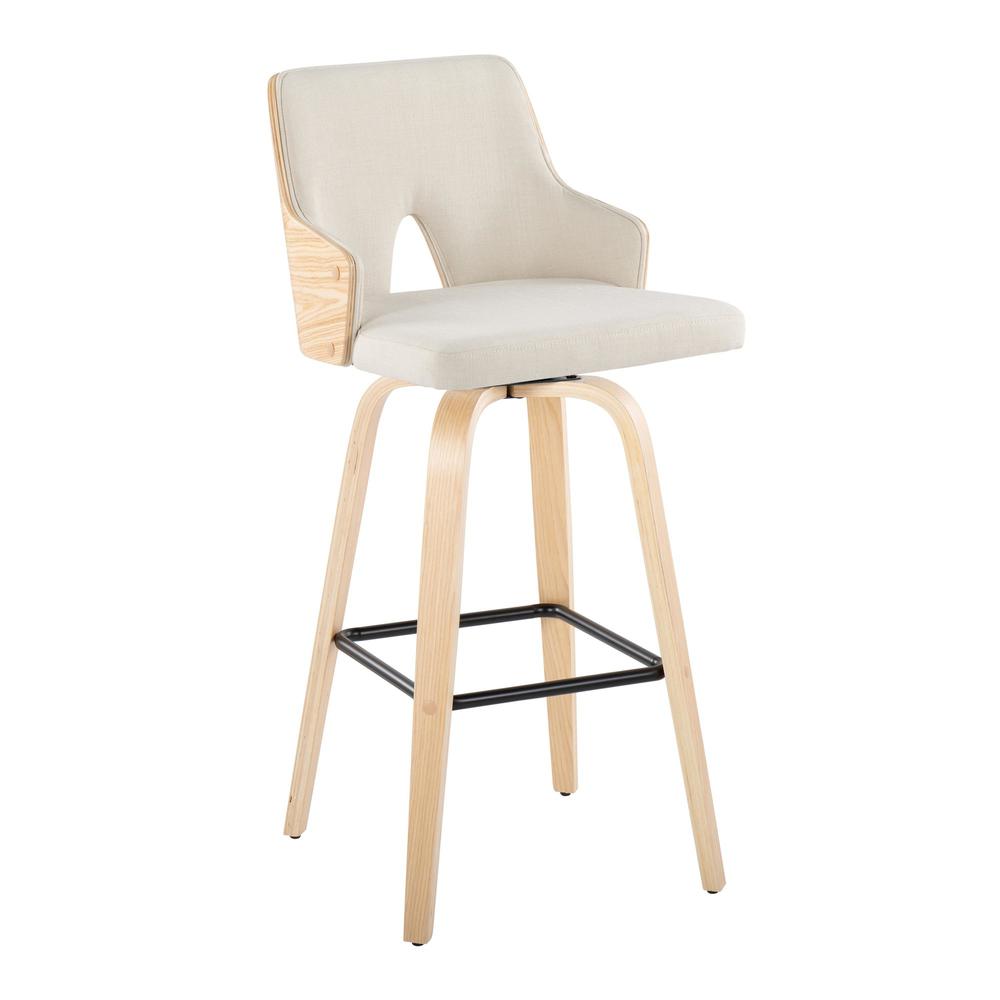 Beige Stella 30" Fixed-Height Barstool - Set of 2. Picture 2