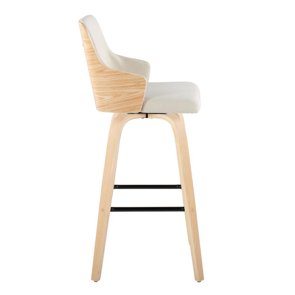 Beige Stella 30" Fixed-Height Barstool - Set of 2. Picture 3