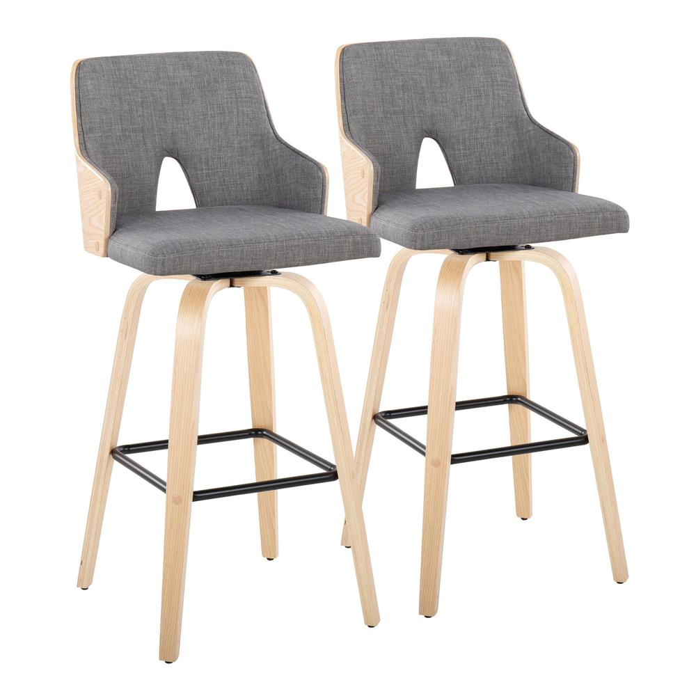 Grey Stella 30" Fixed-Height Barstool - Set of 2. Picture 1