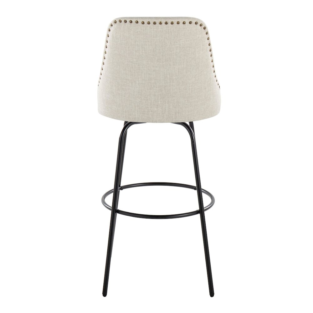 Studded Marcel 30" Fixed-Height Barstool - Set of  2. Picture 5