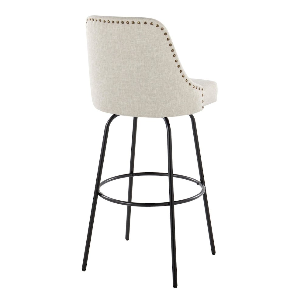 Studded Marcel 30" Fixed-Height Barstool - Set of  2. Picture 4