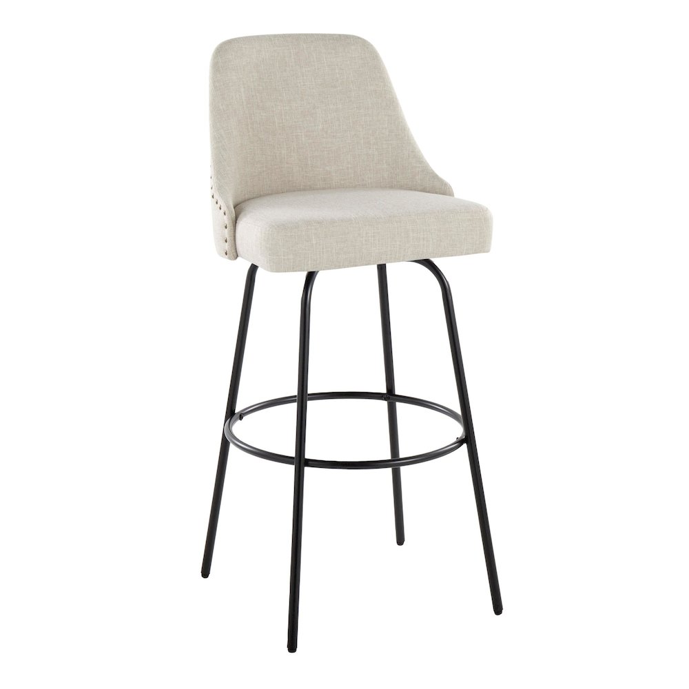 Studded Marcel 30" Fixed-Height Barstool - Set of  2. Picture 2