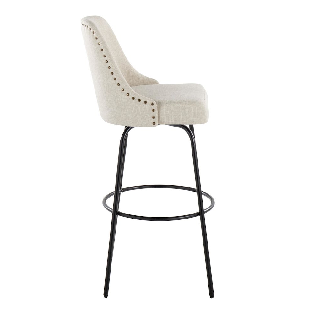 Studded Marcel 30" Fixed-Height Barstool - Set of  2. Picture 3