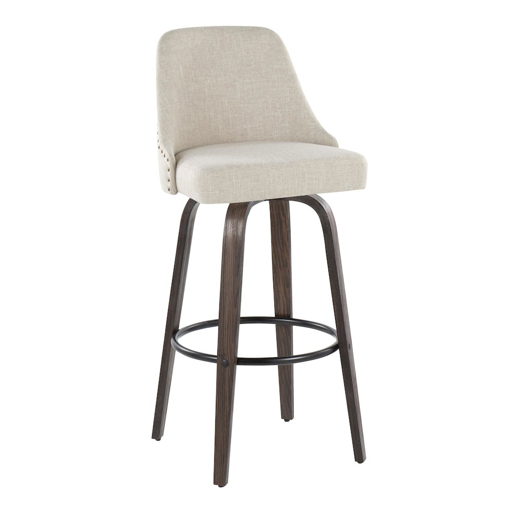 Studded Marcel 30" Fixed-Height Barstool - Set of  2. Picture 2