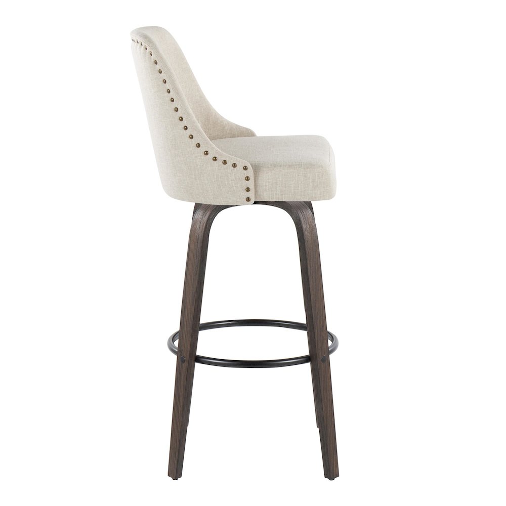 Studded Marcel 30" Fixed-Height Barstool - Set of  2. Picture 3