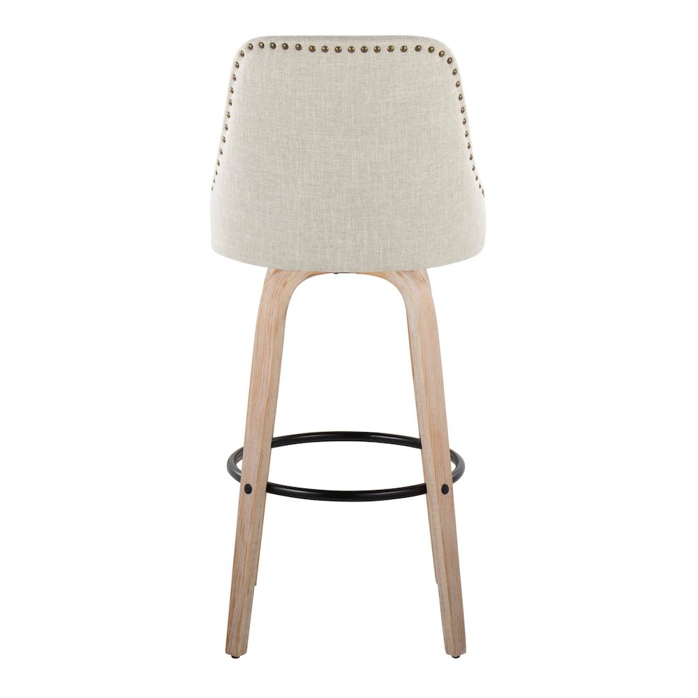 Studded Marcel 30" Fixed-Height Barstool - Set of  2. Picture 5