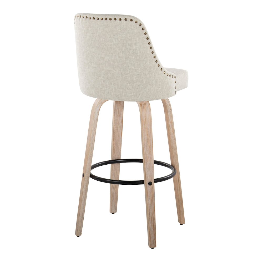 Studded Marcel 30" Fixed-Height Barstool - Set of  2. Picture 4