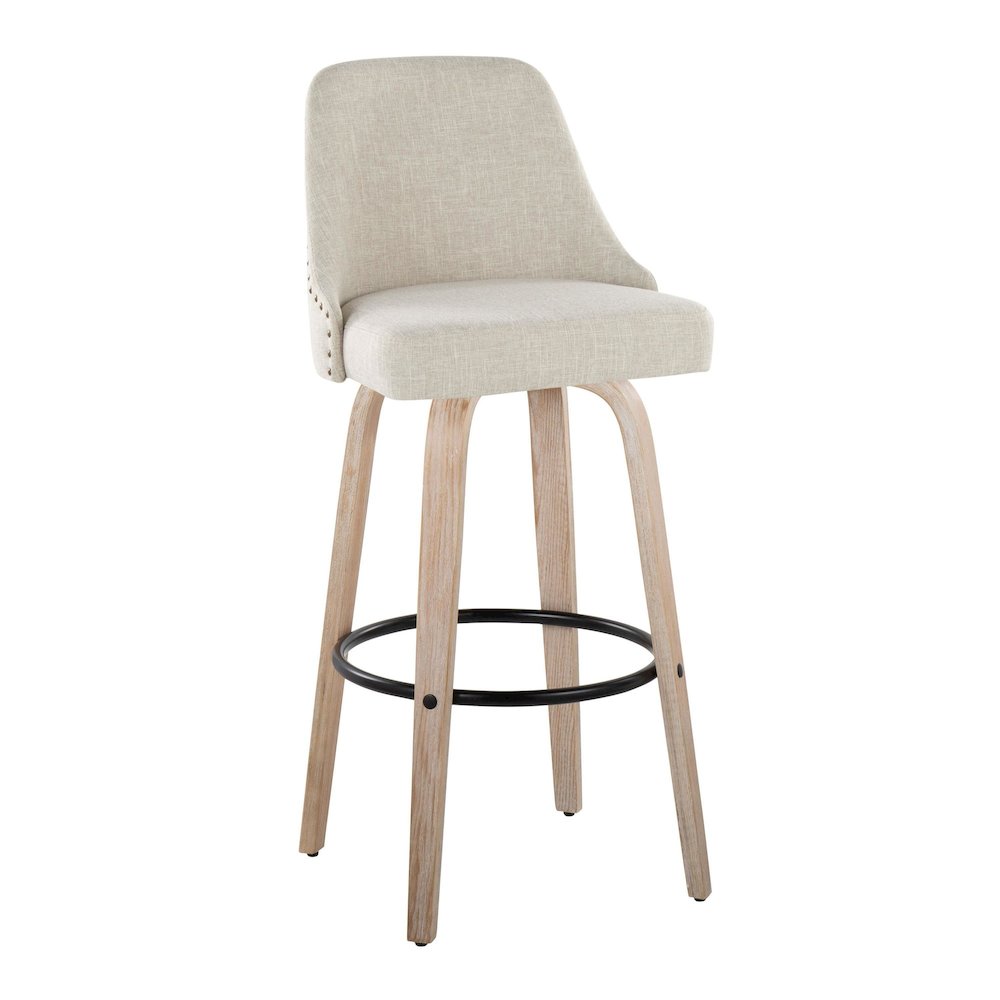 Studded Marcel 30" Fixed-Height Barstool - Set of  2. Picture 2