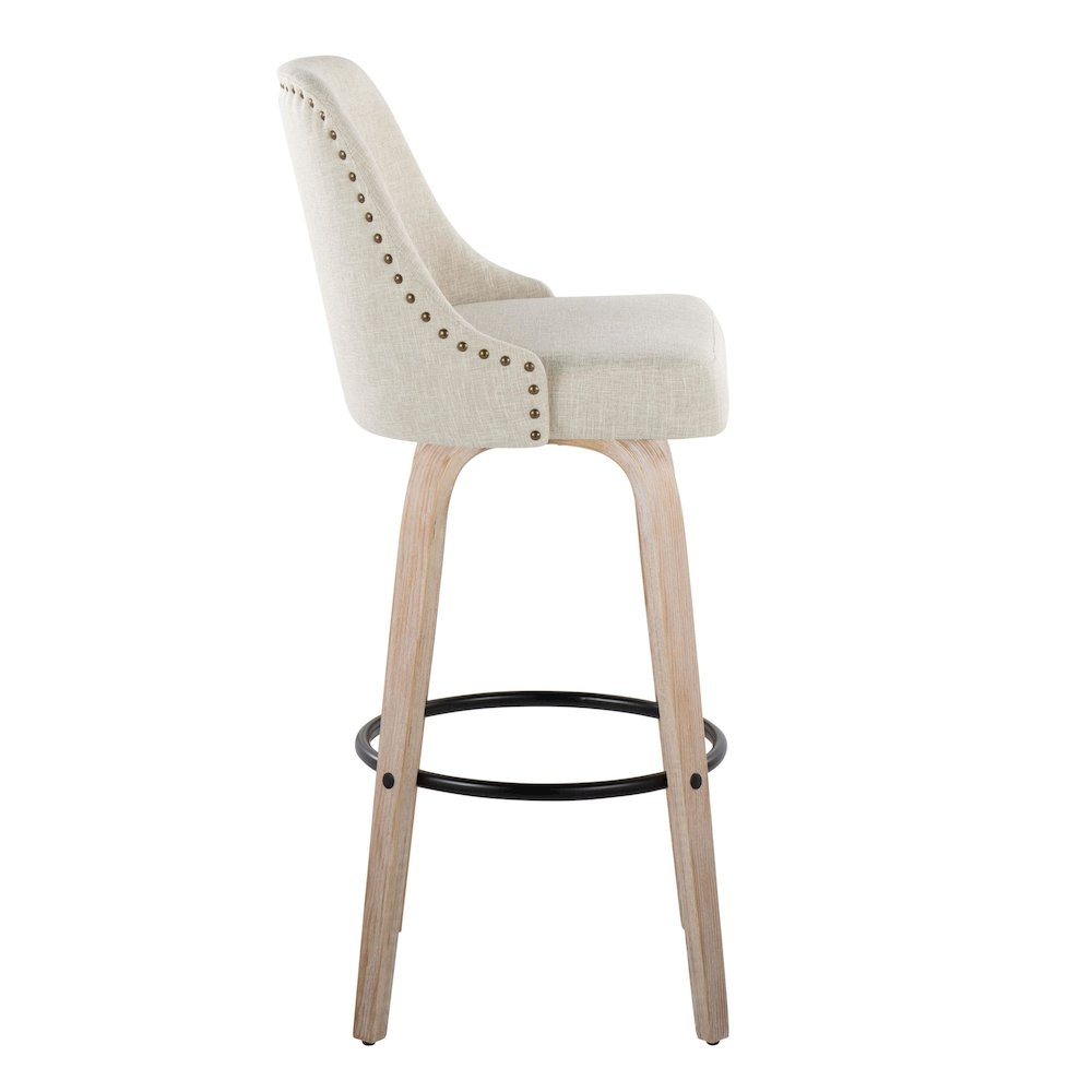 Studded Marcel 30" Fixed-Height Barstool - Set of  2. Picture 3