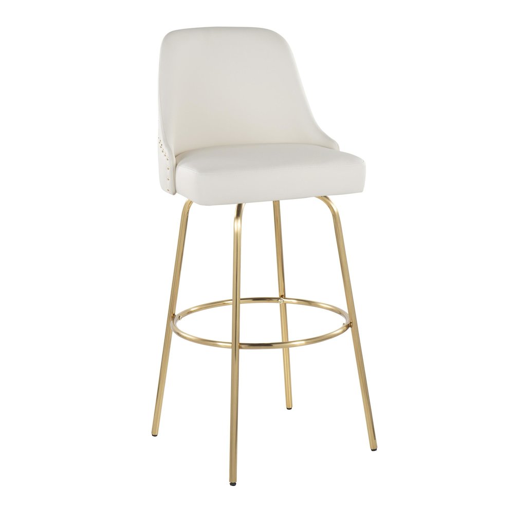 Studded Marcel 30" Fixed-Height Barstool - Set of  2. Picture 2