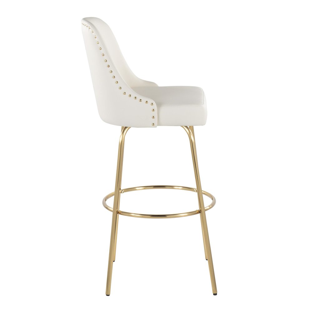 Studded Marcel 30" Fixed-Height Barstool - Set of  2. Picture 3