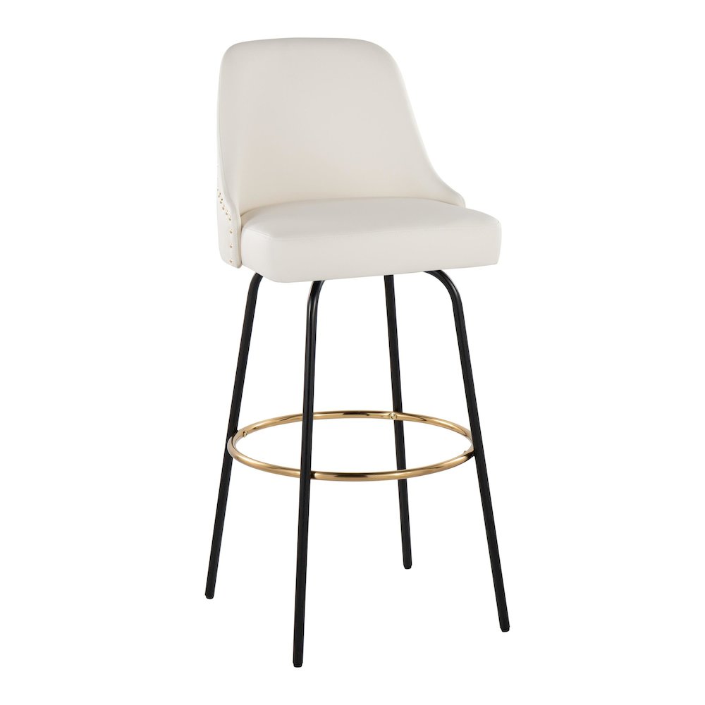 Studded Marcel 30" Fixed-Height Barstool - Set of 2. Picture 2