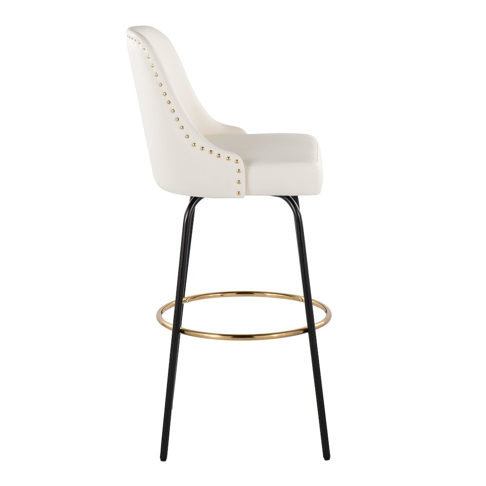 Studded Marcel 30" Fixed-Height Barstool - Set of 2. Picture 3
