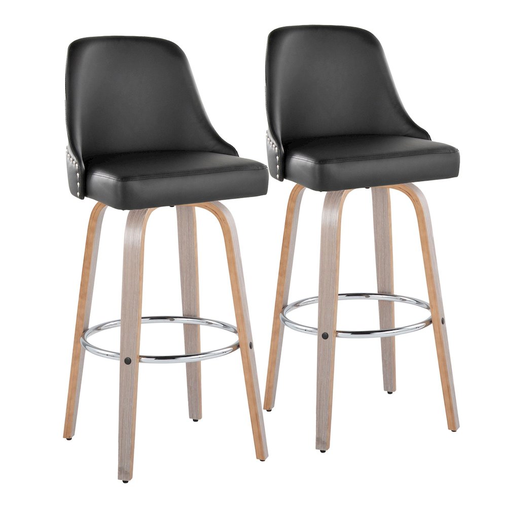 Studded Marcel 30" Fixed-Height Barstool - Set of 2. Picture 1